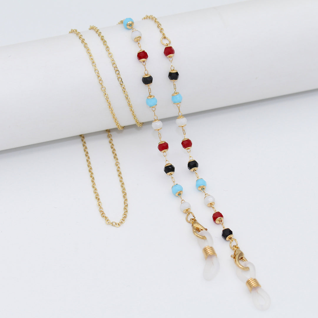 Luxe Crystal-Embellished Eyewear Chain Stornfield