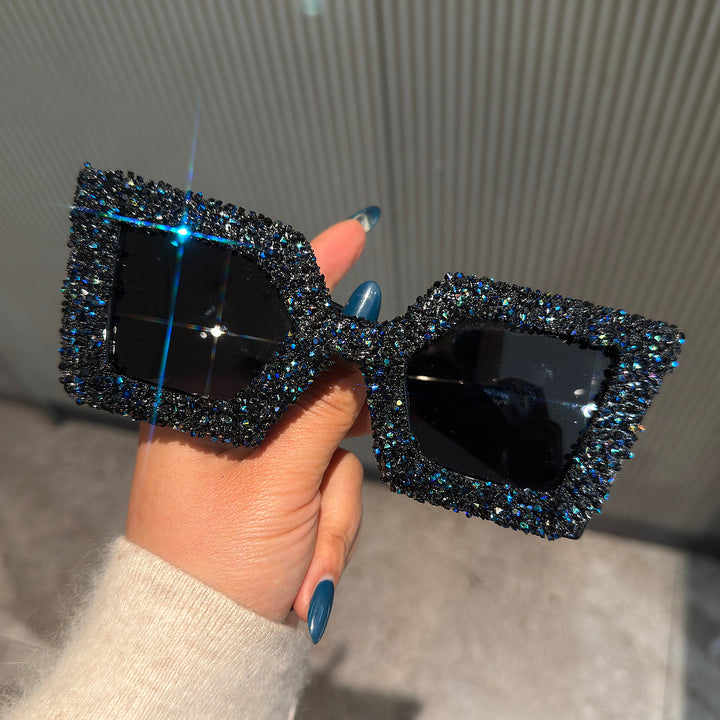 Ladies Glamorous Statement Sunglasses with Rhinestone-Embellished Frame Stornfield