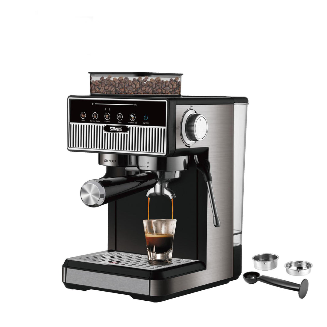 Espresso machine with integrated grinder and precise temperature settings Stornfield