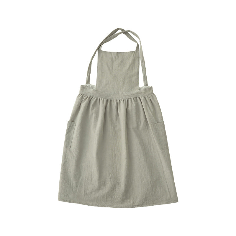 Casual apron dress with adjustable straps, gathered waist and side pockets Stornfield
