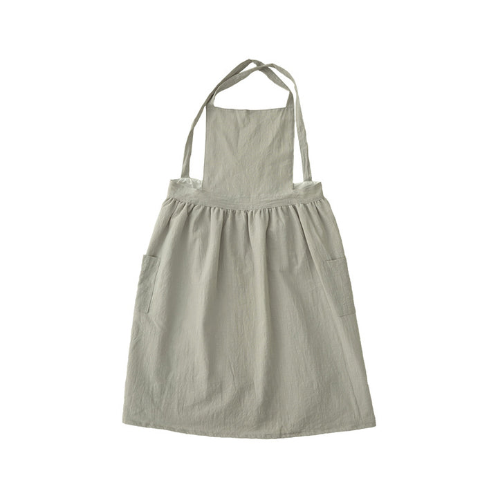 Casual apron dress with adjustable straps, gathered waist and side pockets Stornfield
