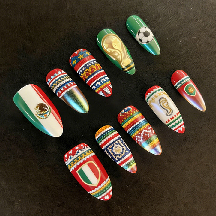 Artificial nail set with festive designs and unique motifs Stornfield