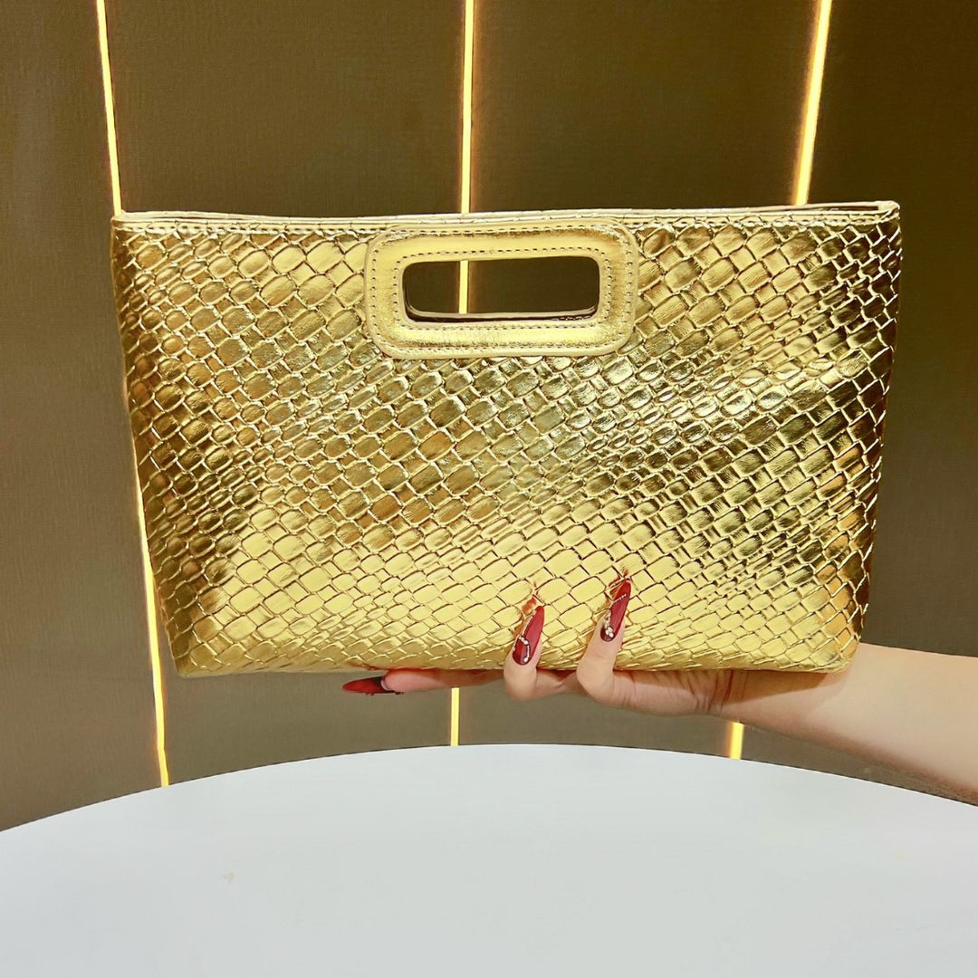 Textured Metallic Evening Clutch