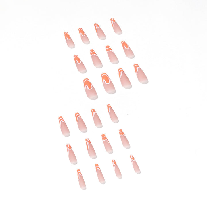 Artful acrylic nails with creative wave design Stornfield