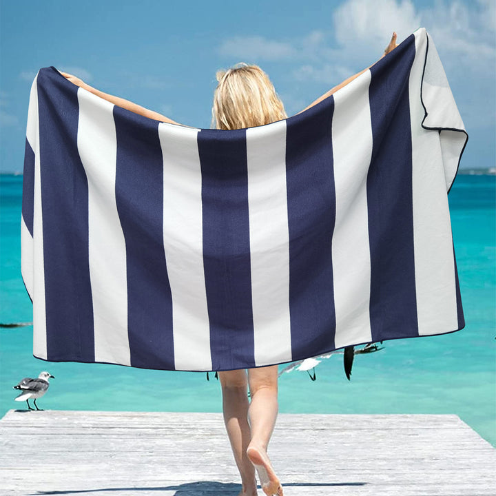 Beach towel with modern, geometric wide stripe pattern Stornfield