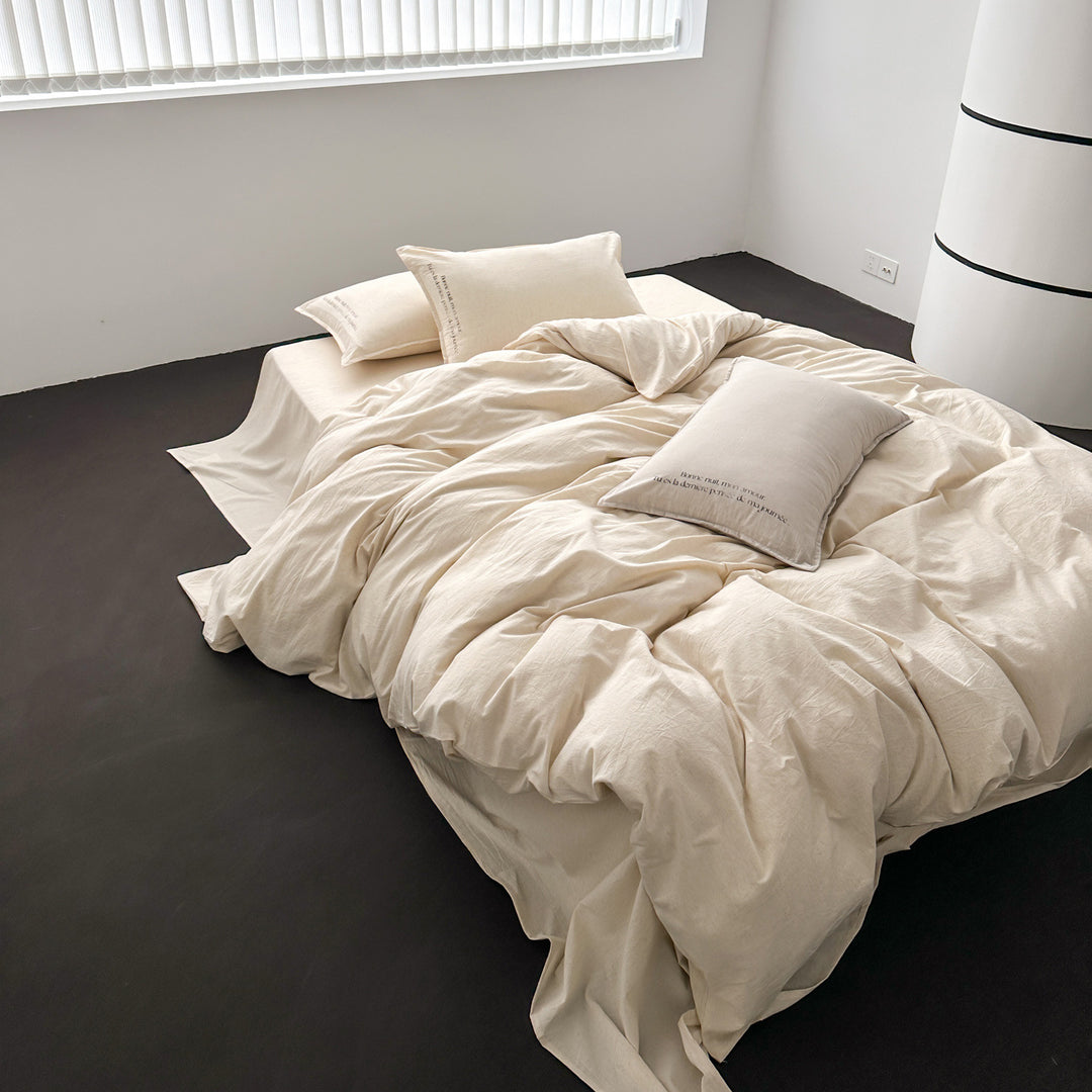 Washed Belgian Linen Duvet Cover Set with Pillowcases