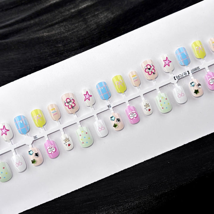 Playful Decorative Press-On Nail Set