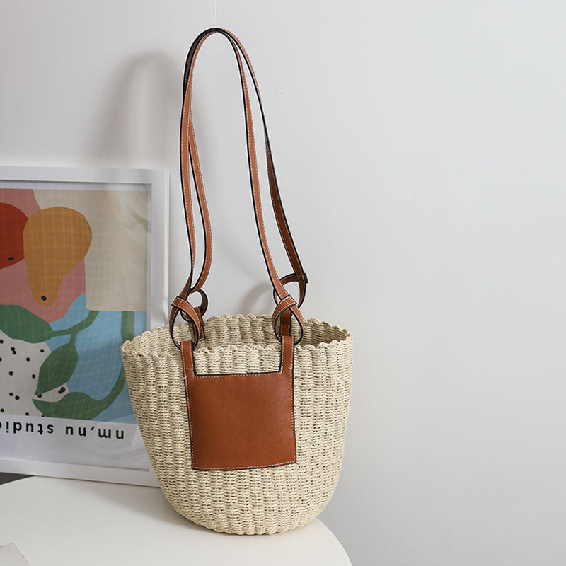 Basket bag with elegant leather detail Stornfield