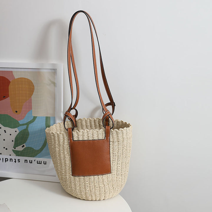 Basket bag with elegant leather detail Stornfield