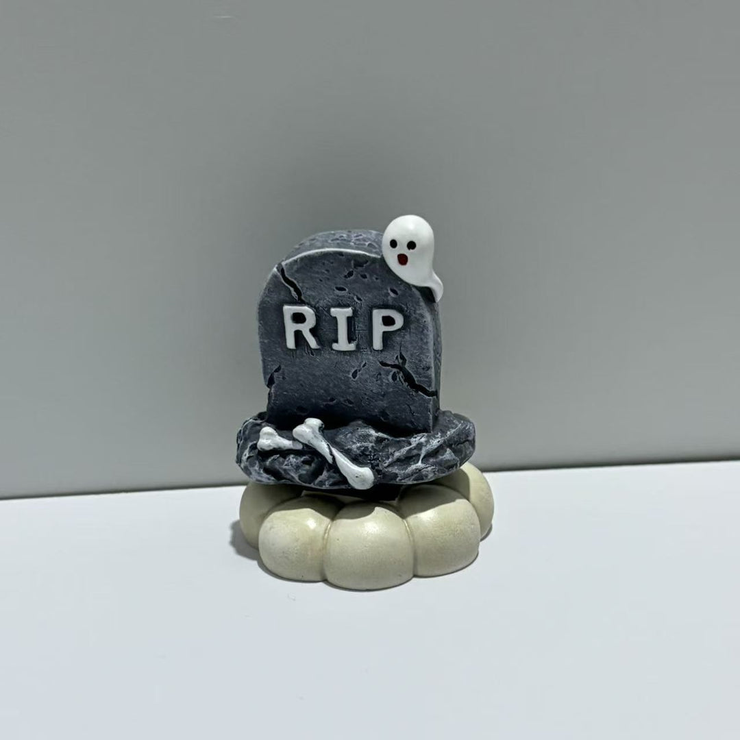 Decorative grave stone figure with ghost Stornfield