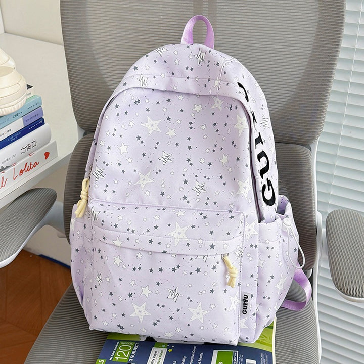 Stylish Star-Patterned School Backpack Stornfield
