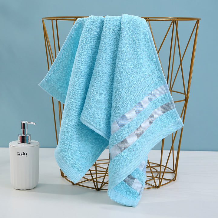 Terry Bath Towel With Luxurious Check Pattern Stornfield