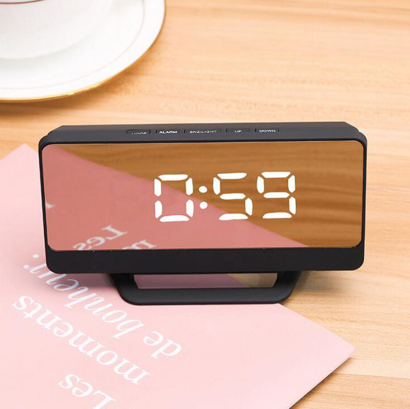 Digital alarm clock with mirror display and snooze function Stornfield