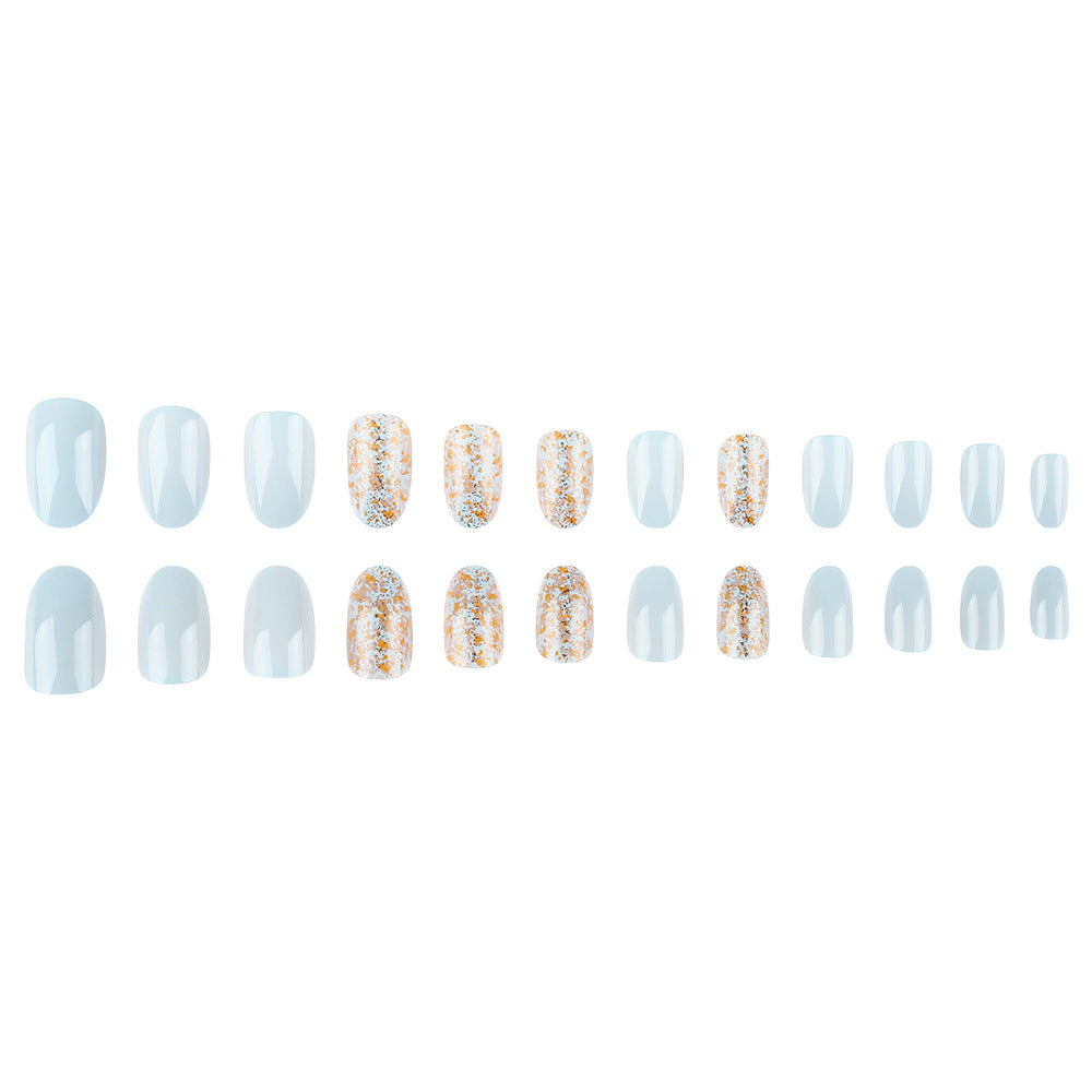 Elegant Press-On Nail Art Set with Glitter Accents Stornfield
