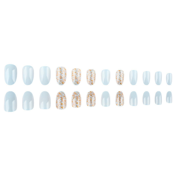 Elegant Press-On Nail Art Set with Glitter Accents Stornfield