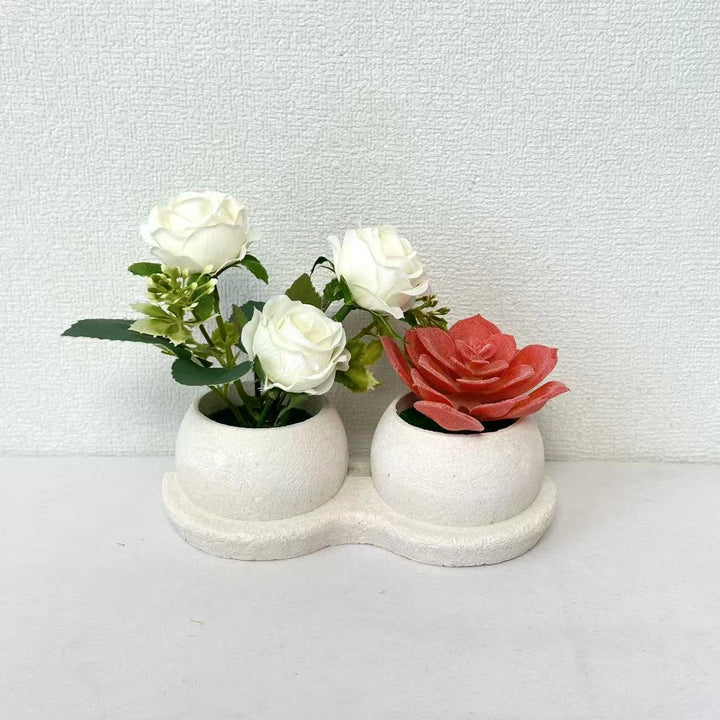 Decorative Succulent and Rose Arrangement for Home Decor
