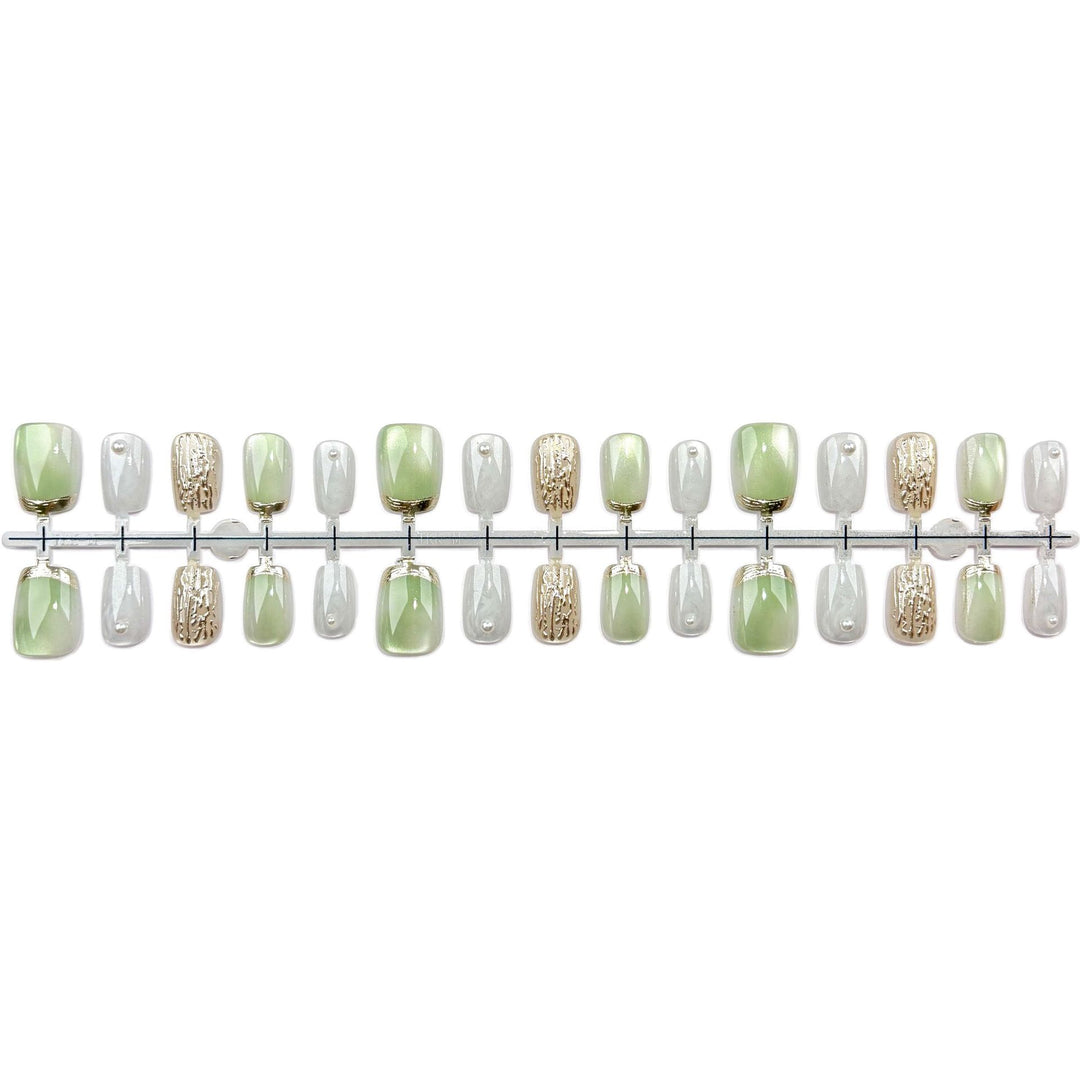 Elegant Textured Press-On Nail Art Set