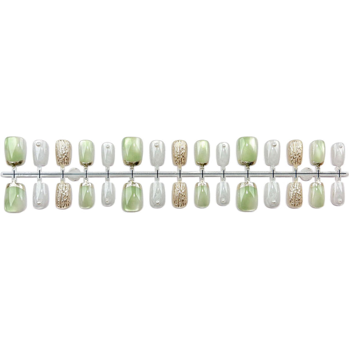 Elegant Textured Press-On Nail Art Set