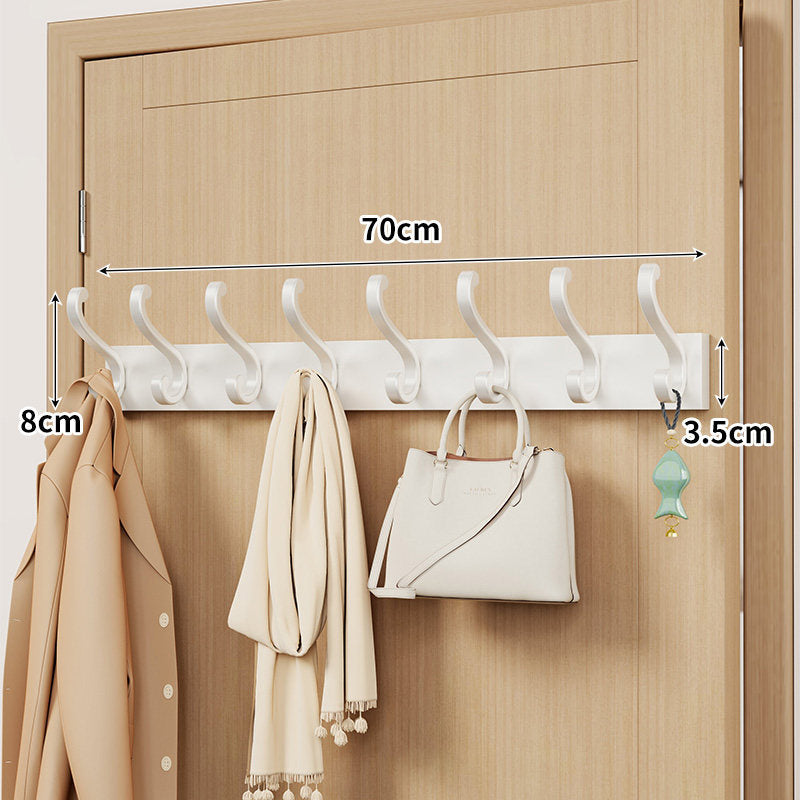 Over-Door Curved Hook Rack for Coats Bags and Scarves