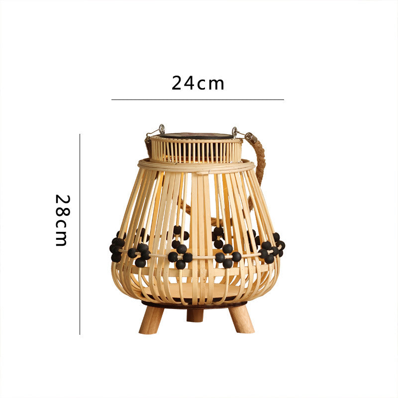 Decorative light source with natural rattan Stornfield