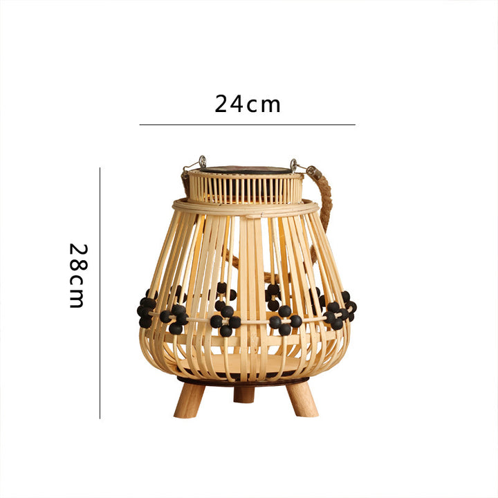 Decorative light source with natural rattan Stornfield