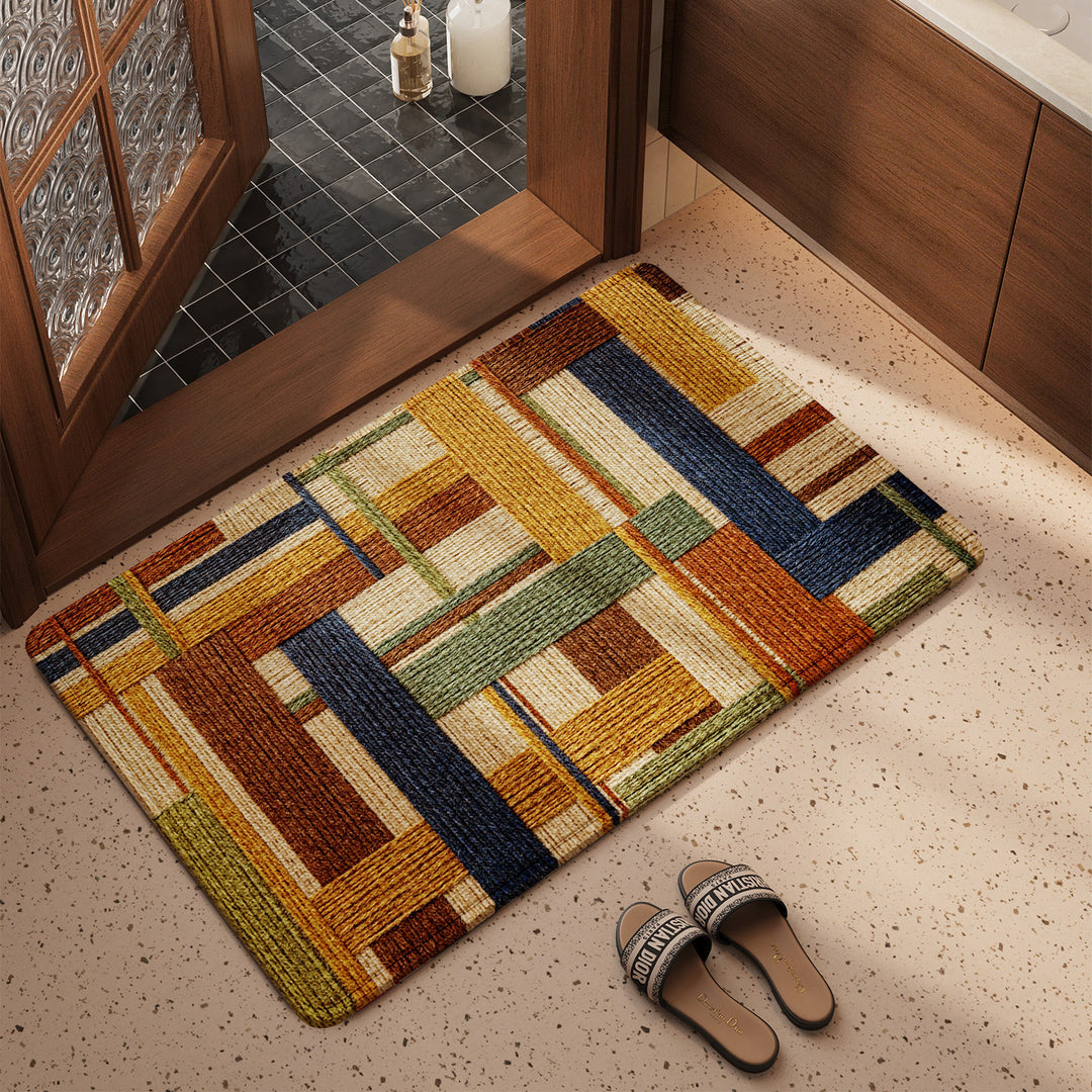 Textured Geometric Entryway Mat