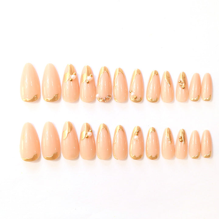 Decorative Gold-Accented Acrylic Nail Art Stornfield
