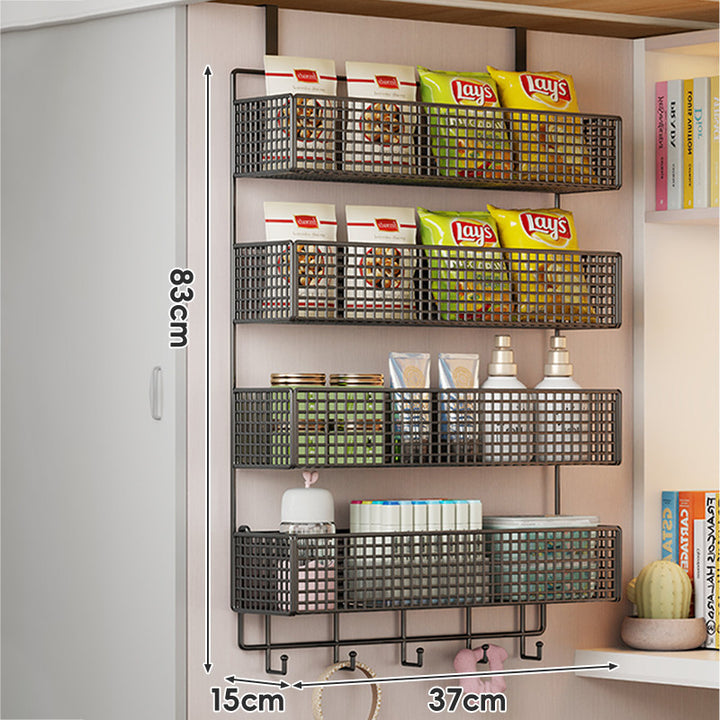 Under-Shelf Double-Tier Ventilated Mesh Hanging Storage Basket for Pantry and Bathroom
