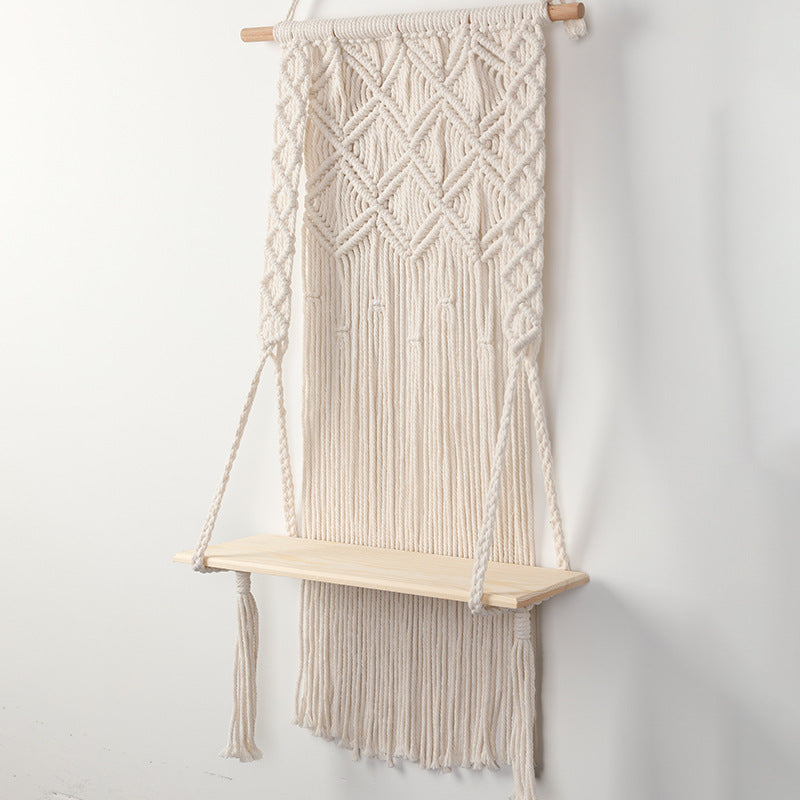 Macramé Wall Shelf with Integrated Plant Holder Stornfield