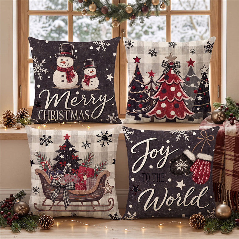 Rustic Christmas Sleigh Decorative Throw Pillow