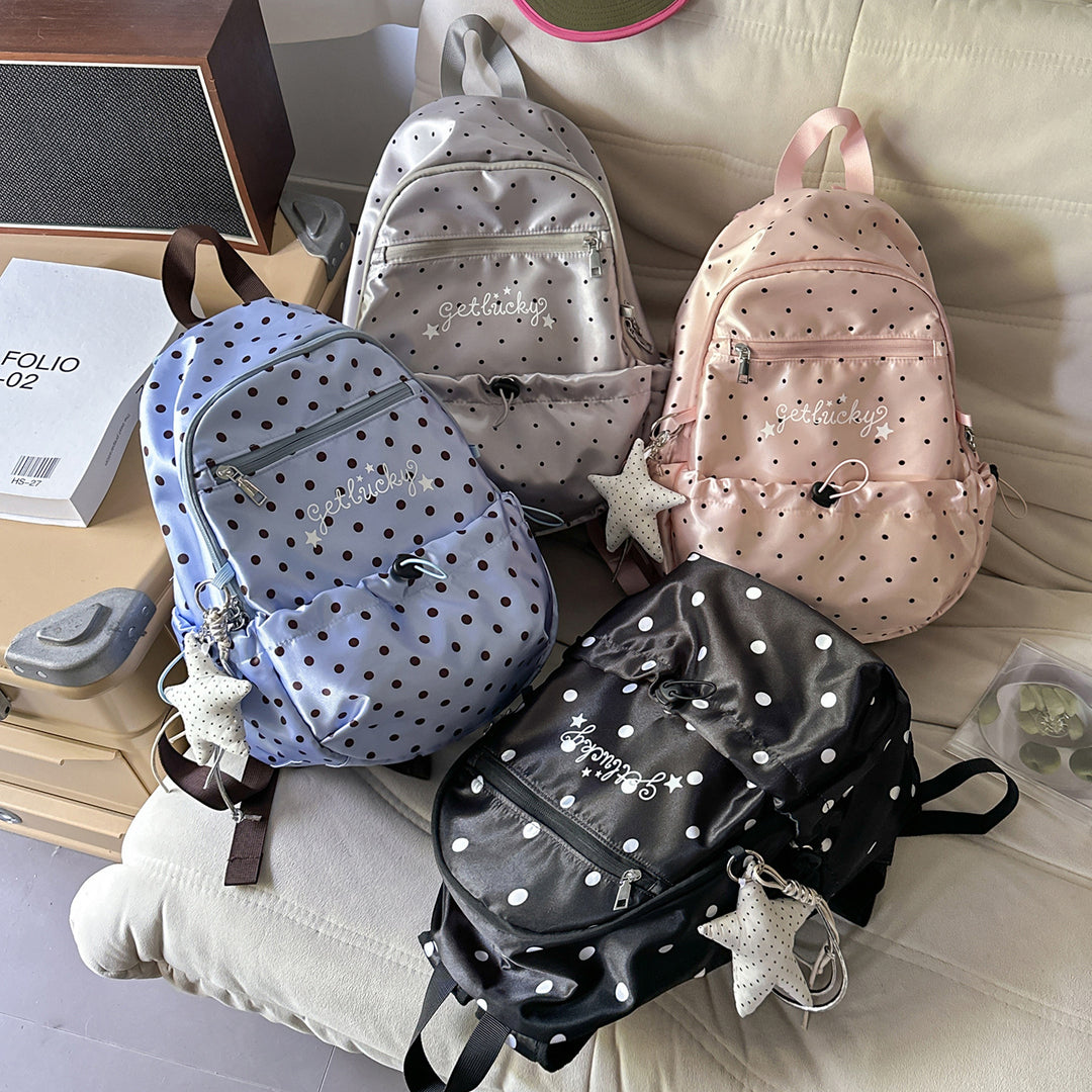 Lightweight Polka Dot Patterned Backpack Stornfield