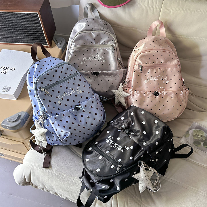 Lightweight Polka Dot Patterned Backpack Stornfield