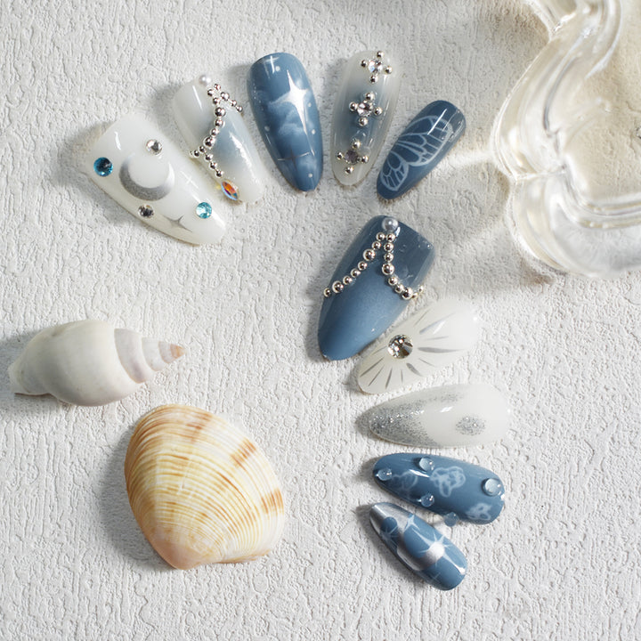 Celestial Design Press-On Nails with Gem Accents Stornfield