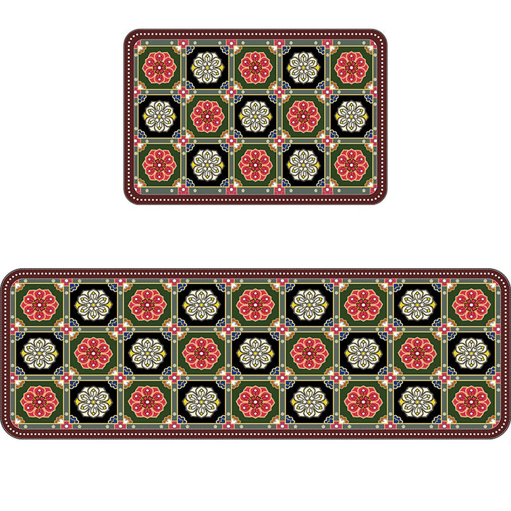 Geometric Pattern Bathroom Mat Set