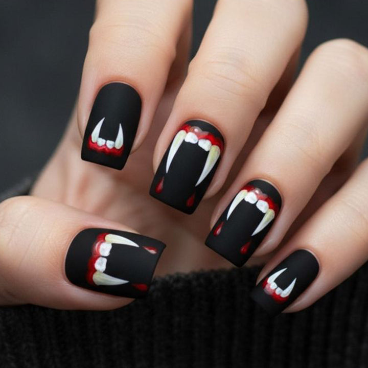Vampire-Themed Acrylic Nail Art Set Stornfield