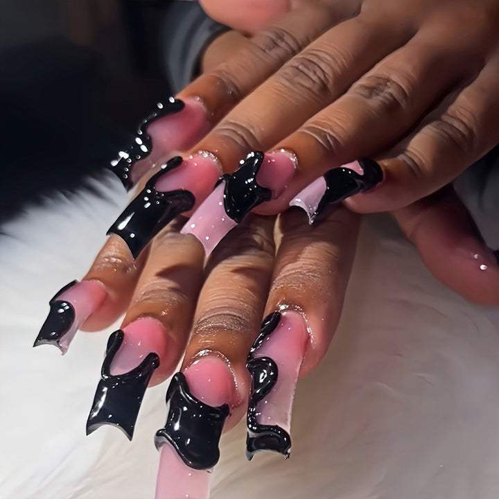 Artistic Melting Effect Press-On Nail Extensions Stornfield