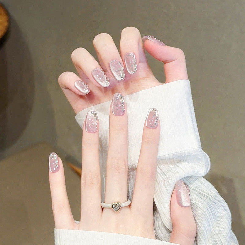 Elegant artificial nail tips with glitter effects Stornfield