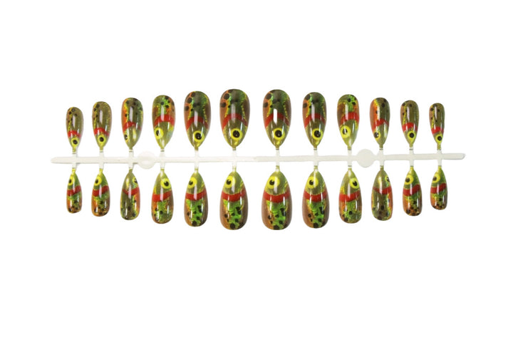 Nail art set with creative 3D eye and glitter accents Stornfield