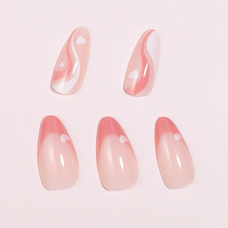 Artistic Heart-Design Press-On Nails Stornfield