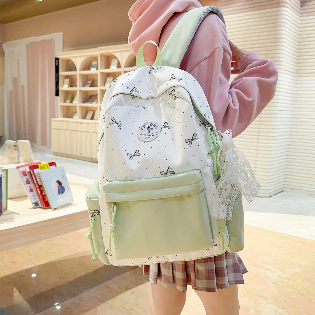 Stylish Bow-Embellished Casual Backpack Stornfield