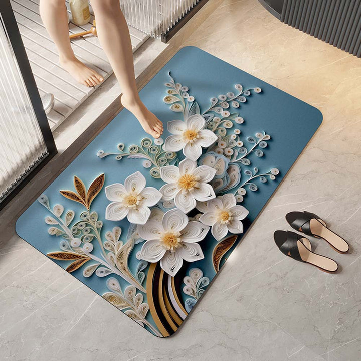 Elegant Floral Design Comfort Mat