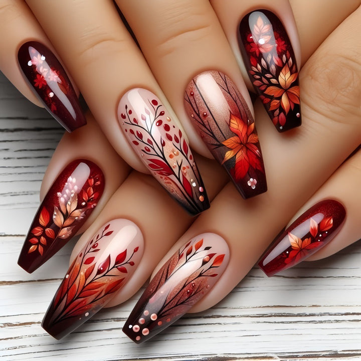 Artificial nails with floral design Stornfield