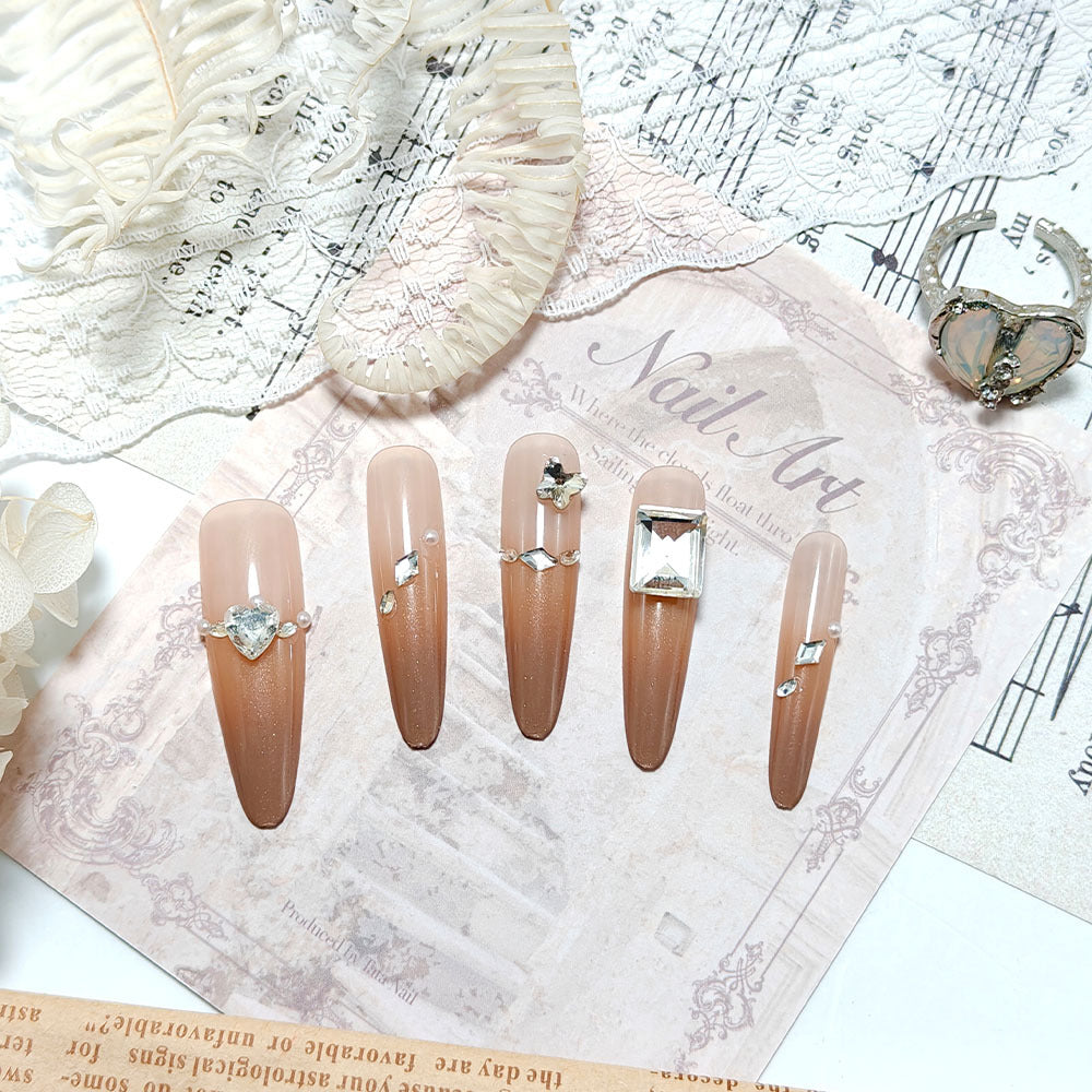 Artificial Nails in Sparkling Stiletto Style with Luxurious Accents Stornfield