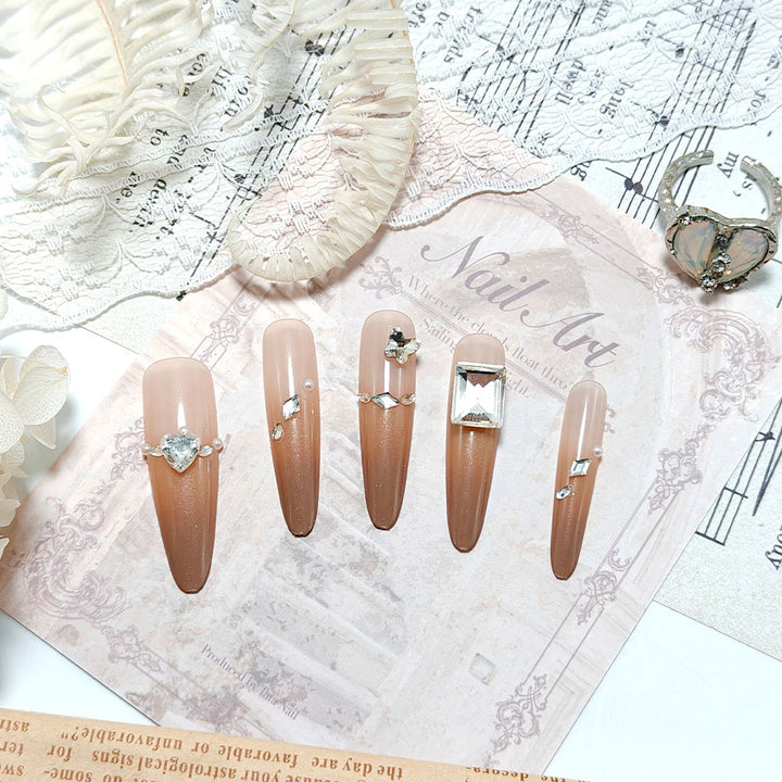 Artificial Nails in Sparkling Stiletto Style with Luxurious Accents Stornfield