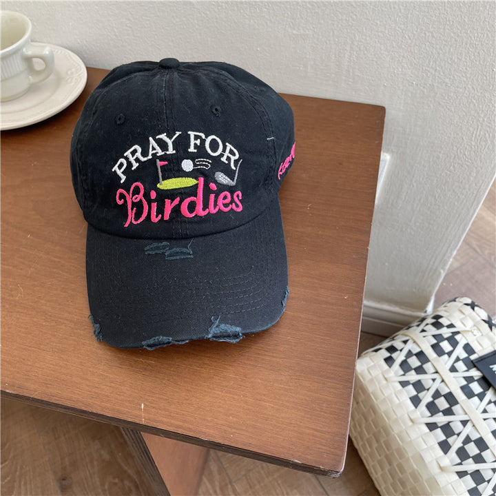 Women's Casual Distressed Embroidered Baseball Cap Stornfield