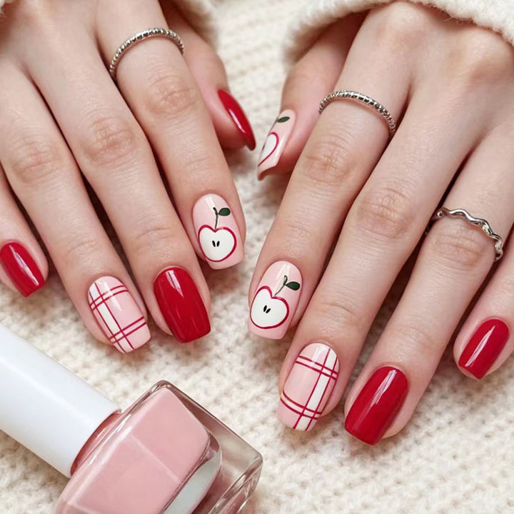 Artificial nails with fruity apple design Stornfield