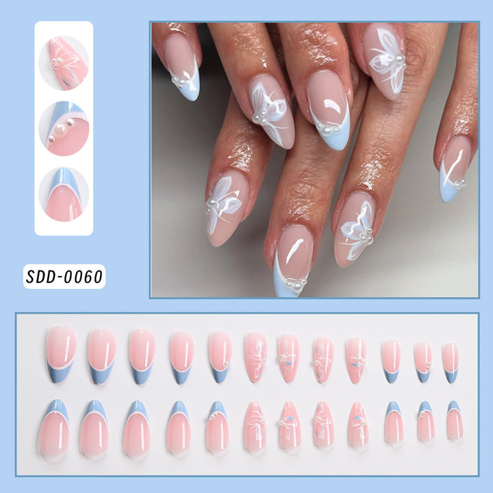 Floral Embellished Press-On Nails