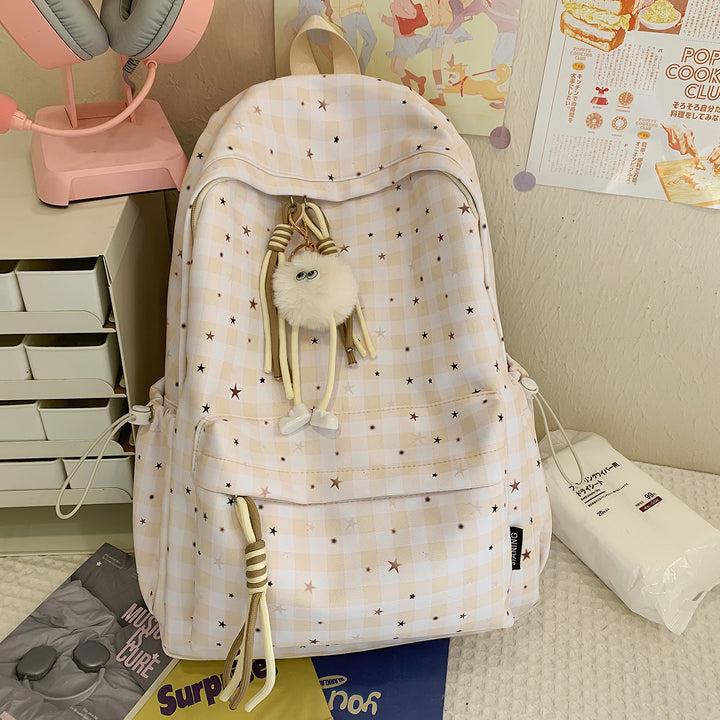 Versatile Checkered Pattern Backpack Stornfield