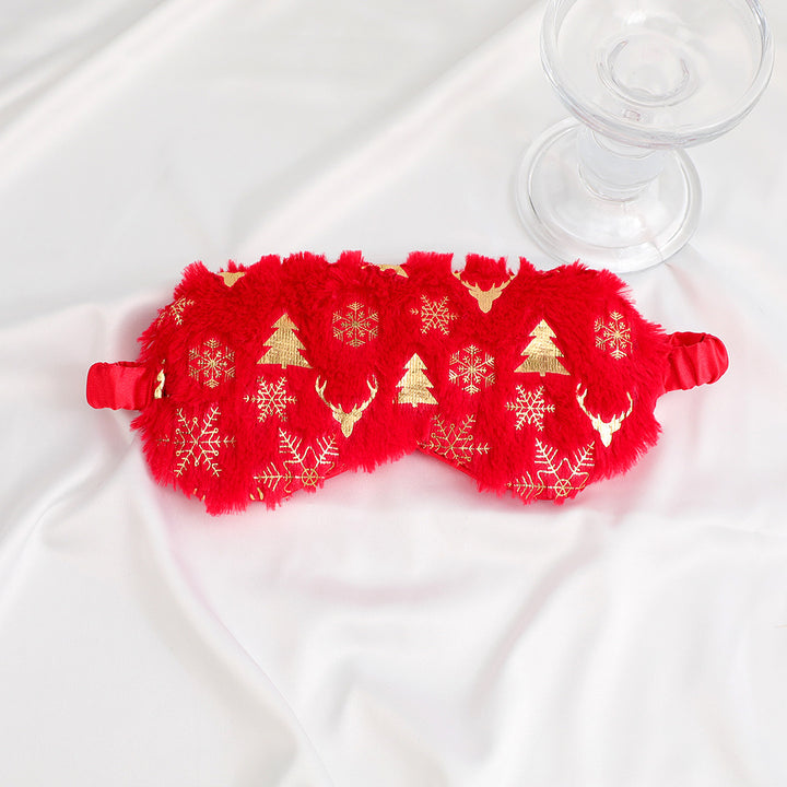 Unisex soft eye mask made of faux fur with festive motif embossing Stornfield