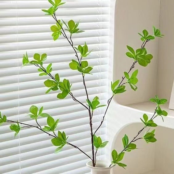 Elegant Glass Vase with Lifelike Greenery Arrangement
